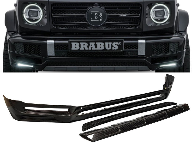 Mercedes-Benz W463A G-Class G500 Brabus Carbon Fiber Front Lip Spoiler with Nolden LED